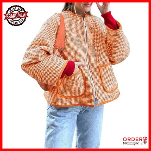 Women's Quilted Puffer Jacket Lightweight Packable Fall Winter Coat S-2XL - Picture 2 of 4